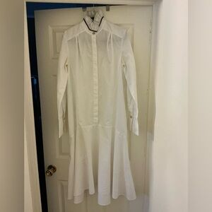 Camilla and Marc Midi White Drop-Waist Dress. Size 10